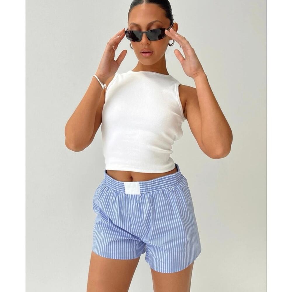 NEW Lioness Size S US 4 Cobain Shorts Blue Stripe Boxer